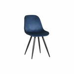 Temno modri žametni jedilni stoli v kompletu 2 ks Capri – LABEL51