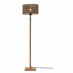 Črna/naravna stoječa svetilka z bambusovim senčnikom (višina 128 cm) Java – Good&amp;Mojo