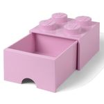 LEGO škatla za shranjevanje s 4 predali, svetlo roza