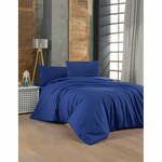 Temno modra bombažna posteljnina za zakonsko posteljo 200x200 cm – Mijolnir