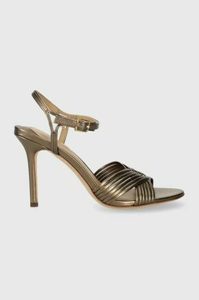 Usnjeni sandali Lauren Ralph Lauren Madelaine zlata barva
