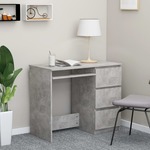 vidaXL Pisalna miza betonsko siva 90x45x76 cm iverna plošča
