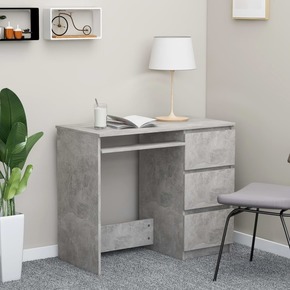 VidaXL Pisalna miza betonsko siva 90x45x76 cm iverna plošča