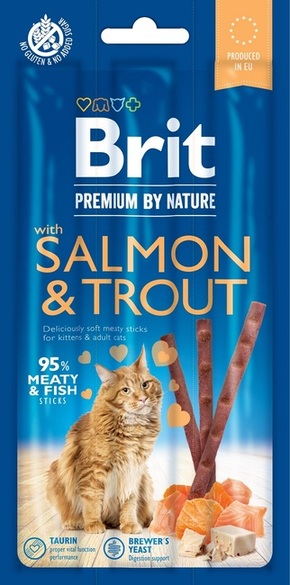 Priboljšek Brit Premium by Nature Cat losos in postrv