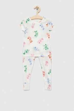 Otroška bombažna pižama GAP x Disney bela barva - bela. Otroška pižama iz kolekcije GAP. Model izdelan iz vzorčaste pletenine.