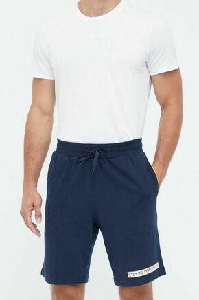 Bombažne kratke hlače Emporio Armani Underwear mornarsko modra barva - mornarsko modra. Kratke hlače iz kolekcije Emporio Armani Underwear. Model izdelan iz prožnega materiala