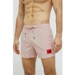 Kopalne kratke hlače HUGO roza barva - roza. Kratke hlače za kopanje iz kolekcije HUGO. Model izdelan iz hitrosušečega materiala.