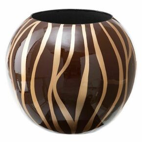 BigBuy Vaza 27 x 27 x 23 cm Zebra keramika zlato rjava