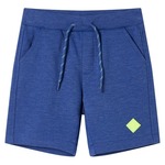Greatstore Otroške kratke hlače z vrvico modra melange 128