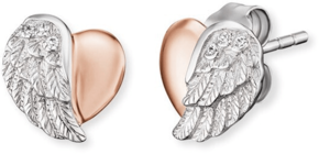 Engelsrufer Srebrni uhani Srce z angelovimi krili in cirkoni ERE-LILHEARTWBI srebro 925/1000