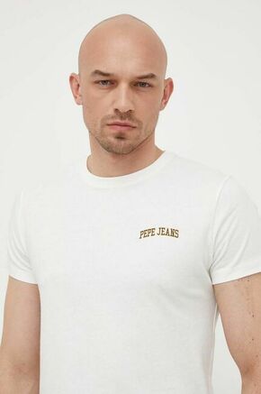 Bombažna kratka majica Pepe Jeans Ronson bela barva - bela. Kratka majica iz kolekcije Pepe Jeans