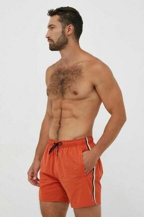 Kopalne kratke hlače BOSS oranžna barva - oranžna. Kopalne kratke hlače iz kolekcije BOSS. Model izdelan iz tkanine. Tanek