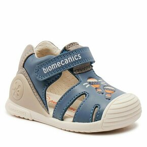 Otroški usnjeni sandali Biomecanics - modra. Otroški sandali iz kolekcije Biomecanics. Model je izdelan iz kombinacije naravnega usnja in semiš usnja. Model z mehkim