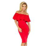 Numoco Ženska obleka 138-2, rdeča, XS