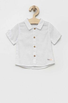 Otroška lanena srajca Birba&amp;Trybeyond bela barva - bela. Otroški srajca iz kolekcije Birba&amp;Trybeyond