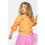 Otroški bombažen pulover Coccodrillo oranžna barva - oranžna. Otroški pulover iz kolekcije Coccodrillo, izdelan iz pletenine z nalepko.