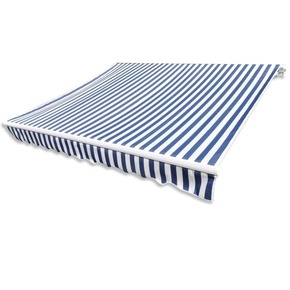 140011 Awning Top Sunshade Canvas Navy Blue and White 6x3 m
