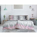 Rožnata/siva enojna posteljnina iz krepa 140x200 cm Top Class – B.E.S.