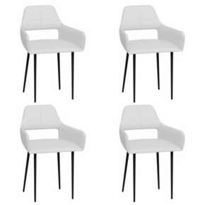 Greatstore Jedilni stoli 4 kosi belo umetno usnje