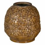 BigBuy Vaza iz keramike rjave barve 20 x 20 x 20 cm