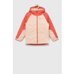 Otroška jakna Columbia roza barva - roza. Otroški jakna iz kolekcije Columbia. Delno podložen model, izdelan iz gladkega materiala.