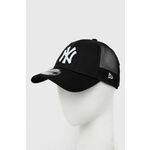 Kapa s šiltom New Era črna barva, NEW YORK YANKEES - črna. Kapa s šiltom vrste baseball iz kolekcije New Era. Model izdelan iz kombinacije različnih materialov.