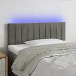 vidaXL LED posteljno vzglavje svetlo sivo 100x5x78/88 cm žamet