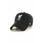 Kapa na šilt 47brand EPL Liverpool črna barva - črna. Kapa s šiltom vrste baseball iz kolekcije 47brand. Model izdelan iz materiala z nalepko.