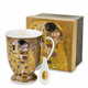 ZAKLADNICA DOBRIH I. Lonček z žličko iz porcelana z dekorjem Gustava Klimta Poljub