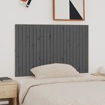 vidaXL Stensko posteljno vzglavje sivo 140x3x90 cm trdna borovina