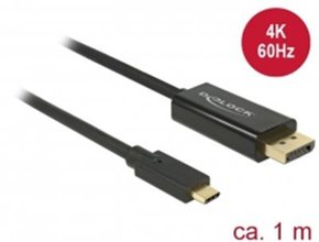 KAB USB C &gt; zaslonport Stecker DP-Alt Mode 4K 60 Hz 1 m schwarz Delock
