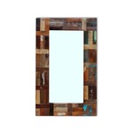 VIDAXL Ogledalo iz trdnega predelanega lesa 80x50 cm