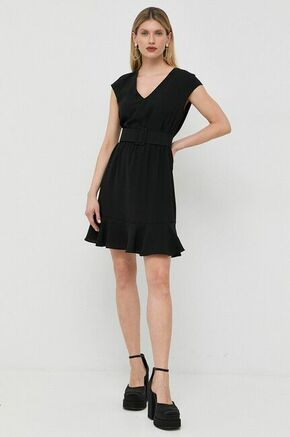 Obleka Armani Exchange črna barva - črna. Obleka iz kolekcije Armani Exchange. Nabran model