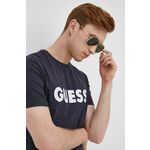 Kratka majica Guess moški, mornarsko modra barva - mornarsko modra. Lahek T-shirt iz kolekcije Guess. Model izdelan iz tanke, elastične pletenine.
