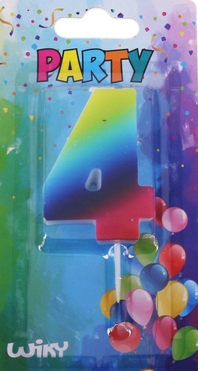 Svečka številka 4 Rainbow