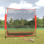 vidaXL Prenosna baseball mreža črna in rdeča 215x107x216 cm poliester