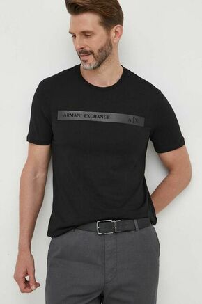 Bombažna kratka majica Armani Exchange črna barva - črna. Kratka majica iz kolekcije Armani Exchange