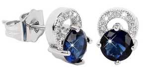 Troli Lepi svetleči uhani z modrimi kristali