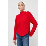 Volnen pulover Victoria Beckham ženski, rdeča barva - rdeča. Pulover iz kolekcije Victoria Beckham. Model izdelan iz enobarvne pletenine. Zaradi svoje visoke termoregulacijske sposobnosti vam volna pomaga ohranjati toploto, ko je hladno, in...
