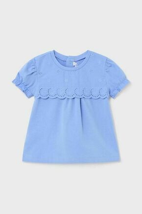 Majica za dojenčka Mayoral - modra. Majica za dojenčka iz kolekcije Mayoral. Model izdelan iz enobarvne tkanine.