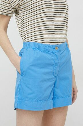 Bombažne kratke hlače Tommy Hilfiger - modra. Kratke hlače iz kolekcije Tommy Hilfiger. Model izdelan iz enobarvnega materiala. Lahek material