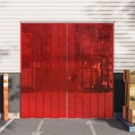 Vidaxl Zavesa za vrata rdeča 200 mm x 1,6 mm 25 m PVC