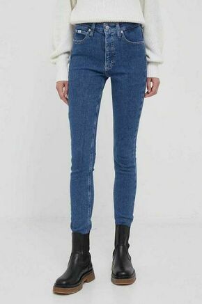Kavbojke Calvin Klein Jeans ženski - modra. Kavbojke iz kolekcije Calvin Klein Jeans skinny kroja