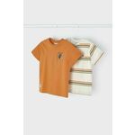 Otroška bombažna kratka majica Mayoral 2-pack oranžna barva - oranžna. Otroške kratka majica iz kolekcije Mayoral. Model izdelan iz tanke, rahlo elastične pletenine.