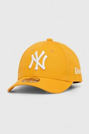 Otroška bombažna bejzbolska kapa New Era NEW YORK YANKEES oranžna barva - oranžna. Otroška kapa s šiltom vrste baseball iz kolekcije New Era. Model izdelan iz tkanine z nalepko.