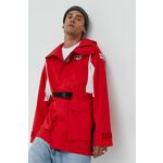 Vodoodporna jakna Fila moška, rdeča barva - rdeča. Vodoodporna jakna iz kolekcije Fila. Nepodloženi model izdelan iz vzorčastega materiala.