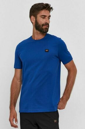 Bombažen t-shirt Paul&amp;Shark modra barva - modra. T-shirt iz kolekcije Paul&amp;Shark. Model izdelan iz tanke
