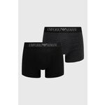 Boksarice Emporio Armani Underwear 2-pack moški, črna barva - črna. Spodnje hlače iz kolekcije Emporio Armani Underwear. Model izdelan iz elastične pletenine. V kompletu sta dva para.