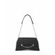 Usnjena torbica Karl Lagerfeld črna barva - črna. Srednje velika torbica iz kolekcije Karl Lagerfeld. Model na zapenjanje, izdelan iz naravnega usnja.