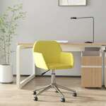 vidaXL Vrtljiv pisarniški stol svetlo zeleno blago